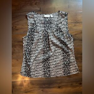 🖤 Chico’s Black & White Abstract Print Sleeveless Blouse – Size 1 (M/L)